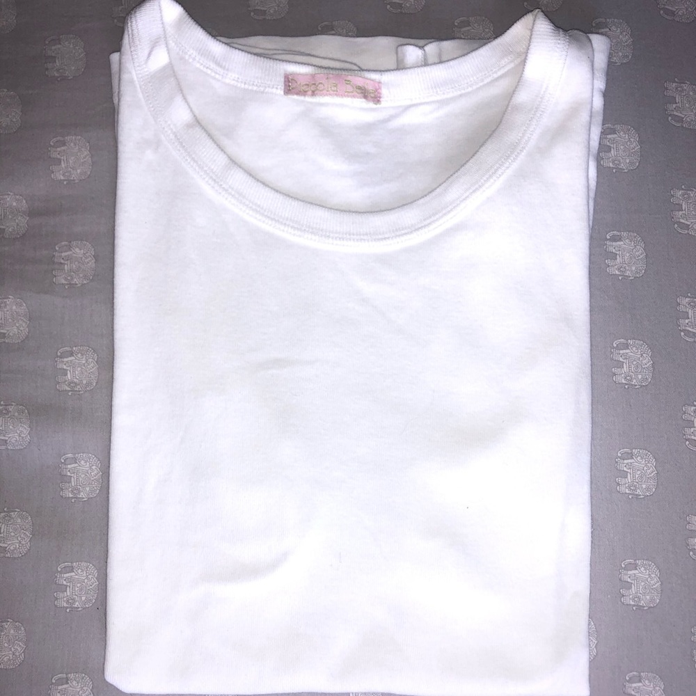 Piccola Bella white cotton blend tshirt